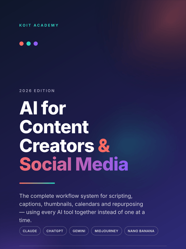 Front cover of AI for Content Creators & Social Media 2026, a 217-page PDF